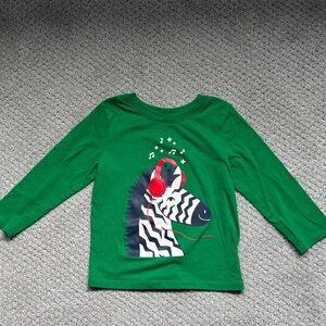 Cat & Jack Vibrant Green Zebra Long Sleeve Tee